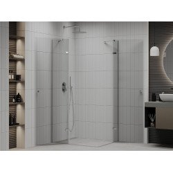 Mexen Roma Duo  Zuhanykabin Nyiló ajtóval   120 x 80 cm,  átlátszó üveg, króm - 854-120-080-02-0 DUO zuhanykabin
