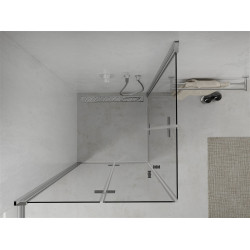Mexen Lima Duo  Zuhanykabin Csukló ajtóval   70 x 70 cm,  átlátszó üveg, króm - 856-070-070-02-0 DUO zuhanykabin