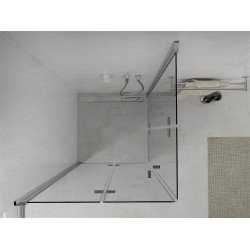 Mexen Lima Duo  Zuhanykabin Csukló ajtóval   80 x 80 cm,  átlátszó üveg, króm - 856-080-080-02-0 DUO zuhanykabin