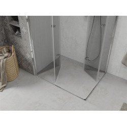 Mexen Lima Duo  Zuhanykabin Csukló ajtóval   90 x 80 cm,  átlátszó üveg, króm - 856-090-080-02-0 DUO zuhanykabin