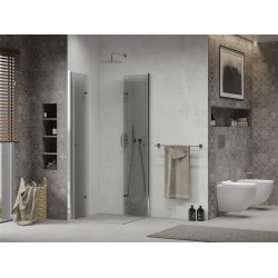 Mexen Lima Duo  Zuhanykabin Csukló ajtóval   90 x 90 cm,  átlátszó üveg, króm - 856-090-090-02-0 DUO zuhanykabin
