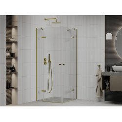 Mexen Roma Duo  Zuhanykabin Nyiló ajtóval   80 x 80 cm,  átlátszó üveg,  arany  - 854-080-080-50-00-0 DUO zuhanykabin DUO zuhanykabin 406594 Mexen