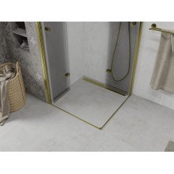 Mexen Lima Duo  Zuhanykabin Csukló ajtóval   90 x 90 cm,  átlátszó üveg,  arany  - 856-090-090-50-00-0 DUO zuhanykabin