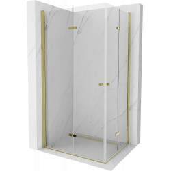 Mexen Lima Duo  Zuhanykabin Csukló ajtóval   80 x 70 cm,  átlátszó üveg,  arany  - 856-080-070-50-00-0 DUO zuhanykabin DUO zuhanykabin 406594 Mexen