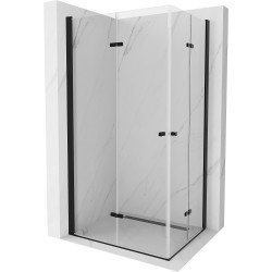 Mexen Lima Duo  Zuhanykabin Csukló ajtóval   90 x 80 cm,  átlátszó üveg,  fekete  - 856-090-080-70-00-0 DUO zuhanykabin DUO zuhanykabin 406594 Mexen