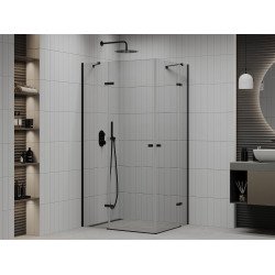 Mexen Roma Duo  Zuhanykabin Nyiló ajtóval   90 x 80 cm,  átlátszó üveg,  fekete  - 854-090-080-70-00-0 DUO zuhanykabin DUO zuhanykabin 406594 Mexen