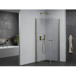 Mexen Pretoria Duo  Zuhanykabin Nyiló ajtóval   70 x 70 cm,  átlátszó üveg,  arany  - 852-070-070-50-00-0 DUO zuhanykabin DUO zuhanykabin 406594 Mexen