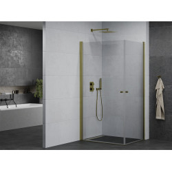 Mexen Pretoria Duo  Zuhanykabin Nyiló ajtóval   80 x 70 cm,  átlátszó üveg,  arany  - 852-080-070-50-00-0 DUO zuhanykabin DUO zuhanykabin 406594 Mexen