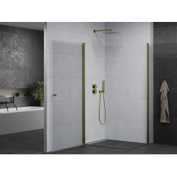 Mexen Pretoria Duo  Zuhanykabin Nyiló ajtóval   80 x 70 cm,  átlátszó üveg,  arany  - 852-080-070-50-00-0 DUO zuhanykabin