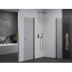 Mexen Pretoria Duo  Zuhanykabin Nyiló ajtóval   80 x 80 cm,  átlátszó üveg,  arany  - 852-080-080-50-00-0 DUO zuhanykabin