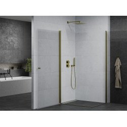 Mexen Pretoria Duo  Zuhanykabin Nyiló ajtóval   90 x 80 cm,  átlátszó üveg,  arany  - 852-090-080-50-00-0 DUO zuhanykabin