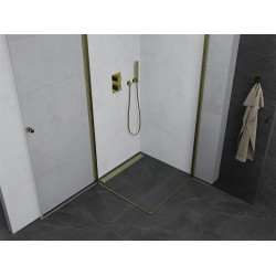 Mexen Pretoria Duo  Zuhanykabin Nyiló ajtóval   90 x 90 cm,  átlátszó üveg,  arany  - 852-090-090-50-00-0 DUO zuhanykabin