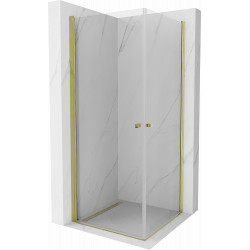 Mexen Pretoria Duo  Zuhanykabin Nyiló ajtóval   90 x 90 cm,  átlátszó üveg,  arany  - 852-090-090-50-00-0 DUO zuhanykabin DUO zuhanykabin 406594 Mexen