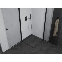 Mexen Pretoria Duo  Zuhanykabin Nyiló ajtóval   80 x 80 cm,  átlátszó üveg,  fekete  - 852-080-080-70-00-0 DUO zuhanykabin
