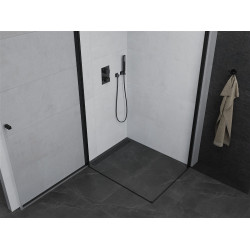 Mexen Pretoria Duo  Zuhanykabin Nyiló ajtóval   90 x 80 cm,  átlátszó üveg,  fekete  - 852-090-080-70-00-0 DUO zuhanykabin