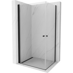 Mexen Pretoria Duo  Zuhanykabin Nyiló ajtóval   90 x 80 cm,  átlátszó üveg,  fekete  - 852-090-080-70-00-0 DUO zuhanykabin DUO zuhanykabin 406594 Mexen