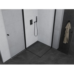 Mexen Pretoria Duo  Zuhanykabin Nyiló ajtóval   90 x 90 cm,  átlátszó üveg,  fekete  - 852-090-090-70-00-0 DUO zuhanykabin