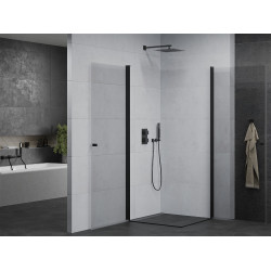 Mexen Pretoria Duo  Zuhanykabin Nyiló ajtóval   90 x 90 cm,  átlátszó üveg,  fekete  - 852-090-090-70-00-0 DUO zuhanykabin