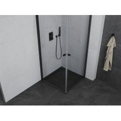 Mexen Pretoria Duo  Zuhanykabin Nyiló ajtóval   90 x 90 cm,  átlátszó üveg,  fekete  - 852-090-090-70-00-0 DUO zuhanykabin