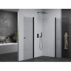 Mexen Pretoria Duo  Zuhanykabin Nyiló ajtóval   90 x 90 cm,  átlátszó üveg,  fekete  - 852-090-090-70-00-0 DUO zuhanykabin