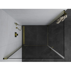 Mexen Pretoria Duo  Zuhanykabin Nyiló ajtóval   100 x 90 cm,  átlátszó üveg,  arany  - 852-100-090-50-00-0 DUO zuhanykabin