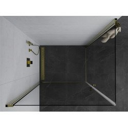 Mexen Pretoria Duo  Zuhanykabin Nyiló ajtóval   100 x 90 cm,  átlátszó üveg,  arany  - 852-100-090-50-00-0 DUO zuhanykabin