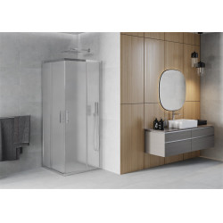 Mexen Rio Zuhanykabin Toló ajtóval  80 x 80 cm,   szatén  , króm - 860-080-080-01-3 Toló ajtós Toló ajtós 406594 Mexen