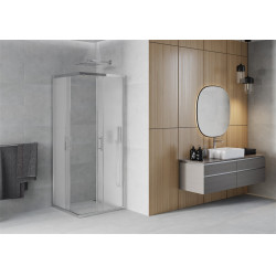Mexen Rio Zuhanykabin Toló ajtóval  80 x 80 cm,   szatén  , króm - 860-080-080-01-3 Toló ajtós