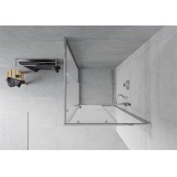 Mexen Rio Zuhanykabin Toló ajtóval  90 x 90 cm,   szatén  , króm - 860-090-090-01-3 Toló ajtós