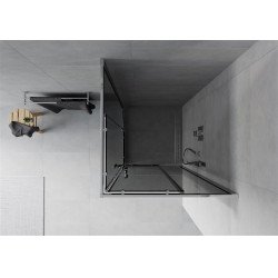 Mexen Rio Zuhanykabin Toló ajtóval  70 x 70 cm, grafit, króm - 860-070-070-01-4 Toló ajtós