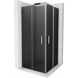 Mexen Rio Zuhanykabin Toló ajtóval  90 x 90 cm, grafit, króm - 860-090-090-01-4 Toló ajtós Toló ajtós 406594 Mexen