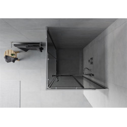 Mexen Rio Zuhanykabin Toló ajtóval  90 x 90 cm, grafit, króm - 860-090-090-01-4 Toló ajtós
