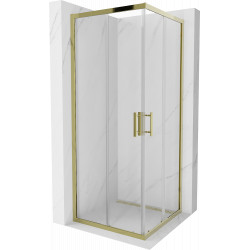 Mexen Rio Zuhanykabin Toló ajtóval  80 x 80 cm,  átlátszó üveg, arany  - 860-080-080-50-0 Toló ajtós Toló ajtós 406594 Mexen