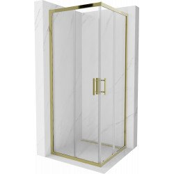 Mexen Rio Zuhanykabin Toló ajtóval  80 x 80 cm,  átlátszó üveg, arany  - 860-080-080-50-0 Toló ajtós Toló ajtós 406594 Mexen