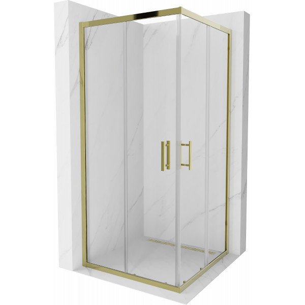 Mexen Rio Zuhanykabin Toló ajtóval  90 x 90 cm,  átlátszó üveg, arany  - 860-090-090-50-0 Toló ajtós