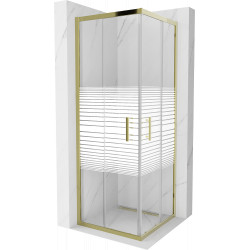 Mexen Rio Zuhanykabin Toló ajtóval  70 x 70 cm,  intim  , arany  - 860-070-070-50-2 Toló ajtós Toló ajtós 406594 Mexen