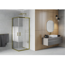 Mexen Rio Zuhanykabin Toló ajtóval  80 x 80 cm,  intim  , arany  - 860-080-080-50-2 Toló ajtós Toló ajtós 406594 Mexen