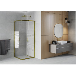 Mexen Rio Zuhanykabin Toló ajtóval  80 x 80 cm,  intim  , arany  - 860-080-080-50-2 Toló ajtós
