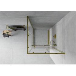 Mexen Rio Zuhanykabin Toló ajtóval  80 x 80 cm,  intim  , arany  - 860-080-080-50-2 Toló ajtós
