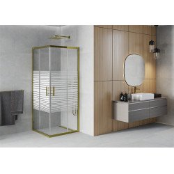 Mexen Rio Zuhanykabin Toló ajtóval  80 x 80 cm,  intim  , arany  - 860-080-080-50-2 Toló ajtós Toló ajtós 406594 Mexen