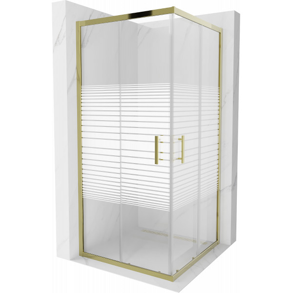 Mexen Rio Zuhanykabin Toló ajtóval  90 x 90 cm,  intim  , arany  - 860-090-090-50-2 Toló ajtós