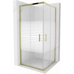 Mexen Rio Zuhanykabin Toló ajtóval  90 x 90 cm,  intim  , arany  - 860-090-090-50-2 Toló ajtós Toló ajtós 406594 Mexen
