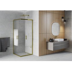 Mexen Rio Zuhanykabin Toló ajtóval  90 x 90 cm,  intim  , arany  - 860-090-090-50-2 Toló ajtós