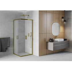 Mexen Rio Zuhanykabin Toló ajtóval  70 x 70 cm,   szatén  , arany  - 860-070-070-50-3 Toló ajtós