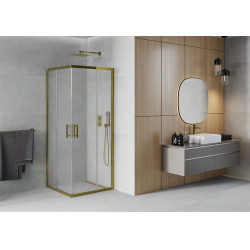Mexen Rio Zuhanykabin Toló ajtóval  80 x 80 cm,   szatén  , arany  - 860-080-080-50-3 Toló ajtós Toló ajtós 406594 Mexen
