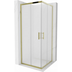 Mexen Rio Zuhanykabin Toló ajtóval  80 x 80 cm,   szatén  , arany  - 860-080-080-50-3 Toló ajtós Toló ajtós 406594 Mexen