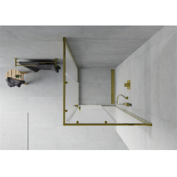 Mexen Rio Zuhanykabin Toló ajtóval  90 x 90 cm,   szatén  , arany  - 860-090-090-50-3 Toló ajtós