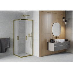Mexen Rio Zuhanykabin Toló ajtóval  90 x 90 cm,   szatén  , arany  - 860-090-090-50-3 Toló ajtós