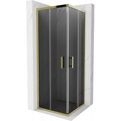 Mexen Rio Zuhanykabin Toló ajtóval  70 x 70 cm, grafit, arany  - 860-070-070-50-4 Toló ajtós Toló ajtós 406594 Mexen