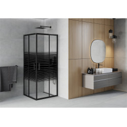 Mexen Rio Zuhanykabin Toló ajtóval  70 x 70 cm,  intim  ,  fekete  - 860-070-070-70-2 Toló ajtós Toló ajtós 406594 Mexen